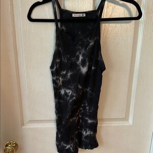 Sundry Charcoal Ribbed Top